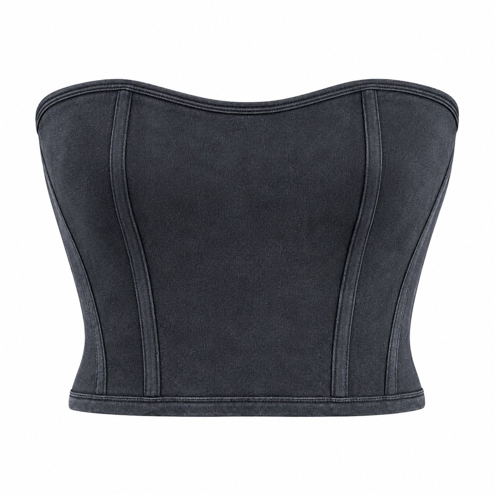Fletcher Supply & Demand Corset Top Charcoal Black Wash Med Goth cosplay anime